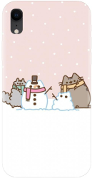 Husa din silicon compatibila cu Apple iPhone XR - model Cat And Snowman 