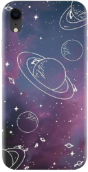 Husa din silicon compatibila cu Apple iPhone XR - model Cosmic Drawn Map 