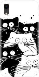 Husa din silicon compatibila cu Apple iPhone XR - model Oo Cats 