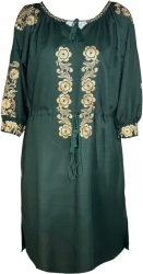 Rochie dama casual R262 Dacali verde/bej marimea 2XL 