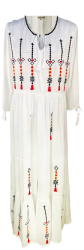 Rochie dama casual RL24 cu motive traditionale alb/rosu marimea XL 