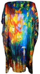 Rochie tip poncho dama FP Dacali albastru/rosu one size 