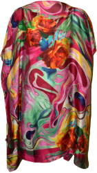 Rochie tip poncho T dama Dacali ciclam/portocaliu 
