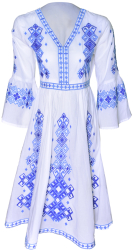 Rochie traditionala dama IMRA 2 marime XL alb 
