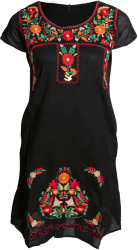 Rochie traditionala dama R 7073 N marime S negru 