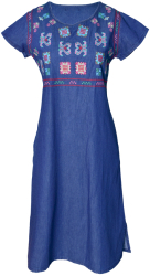 Rochie traditionala dama RSA2 marime 2XL albastru 