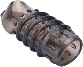 Manson din silicon pentru penis foarte flexibil reutlizabil culoare negru 