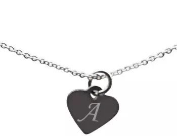 Bratara argint 925 25 cm si charm inima argint cu agatare inima gravat litera A 