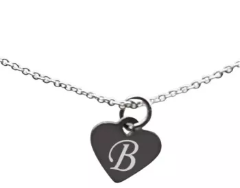 Bratara argint 925 25 cm si charm inima argint cu agatare inima gravat litera B 