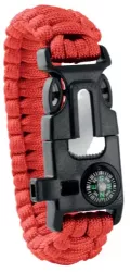 Bratara de supravietuire in aer liber tip army 5 in 1 paracord busola fluier cutit cremene rosie 