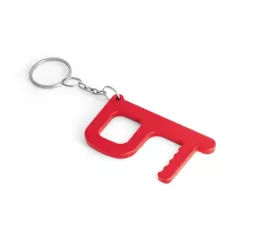 Breloc multifunctional deschidere usi rosu 38 x 69 x 5 mm model simplu 