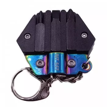 Breloc Multifunctional din Otel 3 Surubelnite Cutit 4 cm Fade 