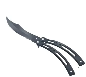 Briceag Fluture Curbat Model Gauri Cu Tais Negru 23 cm 