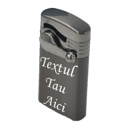 Bricheta Metalica Cu Gaz Antivant Model Robotic Reincarcabila Gri Cutie Personalizata 