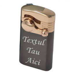 Bricheta Metalica Cu Gaz Antivant Model Robotic Reincarcabila Negru Cutie Personalizata 