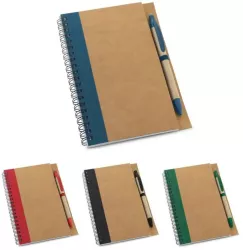 Caiet cu spirala B6 cu 120 de pagini simple reciclate si coperta din hartie ecologica 