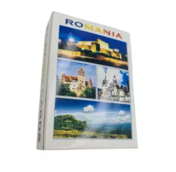 Carti de joc educative cartonate Romania Turistica cu 52 peisaje din Romania castelul Bran Peles 
