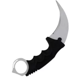 Cutit Karambit steel cu teaca si snur de agatat alb Dalimag 