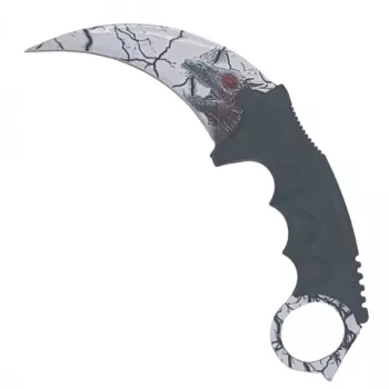 Cutit Karambit steel cu teaca si snur de agatat alb dragon 
