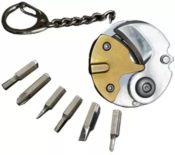 Cutit mini breloc multifunctional surubelnite din otel inoxidabil cutit pliabil galben 