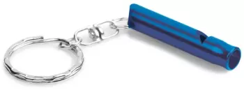 Fluier breloc pentru urgente din plastic dur si otel inoxidabil 4.5cm albastru 