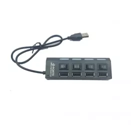 Hub USB cu 4 Porturi 10 cm Negru 