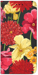 Husa Magnet Book Compatibila Cu Realme 12 Pro Red Yellow Flowers Flip Cover Negru FLB 634 