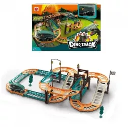 Jucarie de constructie 49 de piese circuit de curse masini cu dinozaur electric pentru copii 