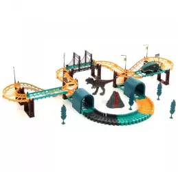 Jucarie de constructie masini cu dinozaur electric circuit de curse pentru copii 44 cm x 28 cm 