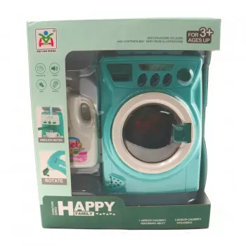 Jucarie Masina de spalat cu baterie din plastic verde 14 cm 