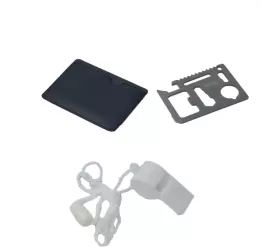 Kit supravietuire 3 in 1 card multifunctional husa fluier gri 