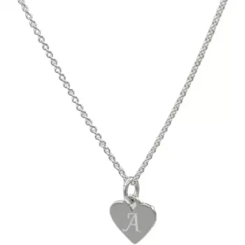 Lant argint 925 50 cm si charm inima argint cu agatare inima gravat litera A 