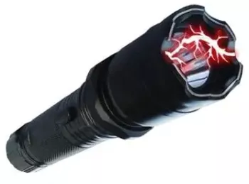 Lanterna cu electrosoc acumulator propriu aluminiu husa snur cutie 