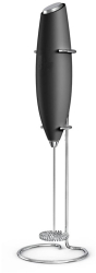 Mini mixer pentru spuma de lapte cu suport din otel inoxidabil Negru 