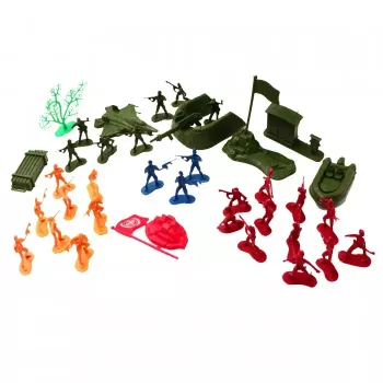 Set 40 figurine soldati cu avion si barca 3 ani+ Multicolor 