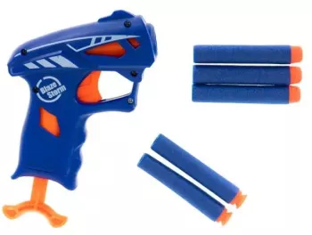 Set pistol gloante moi albastru model dinamic 5 gloante 10 x 14 x 3 cm 
