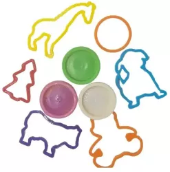Set plastilina 3 cutii forme si accesorii verde alb si rosu 