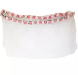 Tul pentru decor cristelnita trandafiri sapun roz si albi 260 cm 