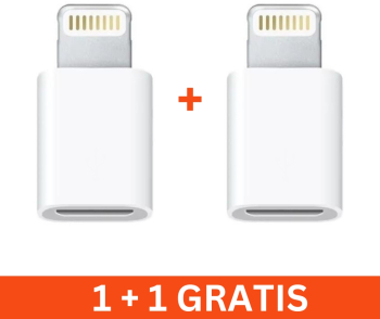 Adaptor cablu micro USB la Lightning alb 1+1 gratis 
