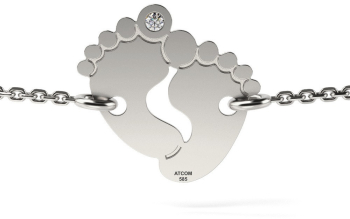 Bratara cu lantisor argint model Baby Feet 