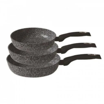 Set tigai cu 3 piese 2 tigai + Wok Aluminiu acoperira marmura Edenberg 48152 