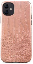 Husa Burga Dual Layer Pink Croco compatibila cu iPhone 12 / 12 Pro 