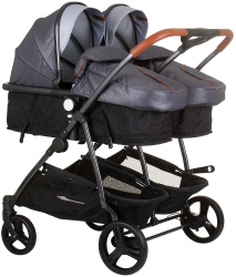 Carucior gemeni Chipolino Duo Smart 2 in 1 silver grey 