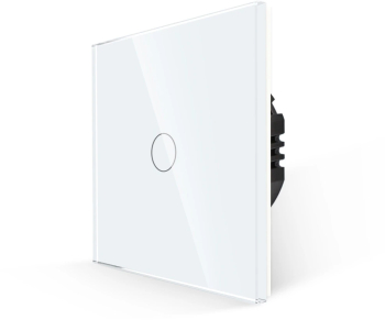 Intrerupator Simplu variator Cap Scara / Cruce cu Touch din Sticla LUXION Alb 