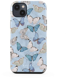 Husa Burga Dual Layer Give Me Butterflies compatibila cu iPhone 14 Plus Albastru 