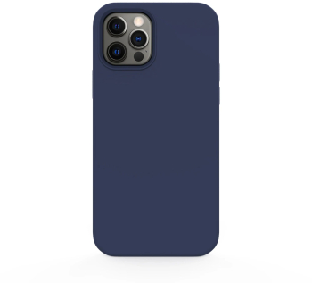 Husa Lemontti Liquid Silicon compatibila cu iPhone 12 Pro Max Dark Blue 