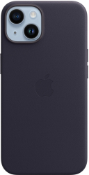 Husa de protectie Apple Leather Case with MagSafe pentru iPhone 14 Ink 