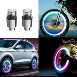 Set 2 capace ventil pentru anvelopa cu lumini LED RGB