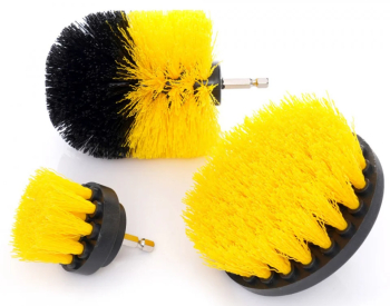Set 3 perii curatare bormasina Galben/Negru 