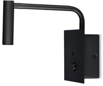 Veioza de perete 3 W lumina calda 3000K Aluminiu 180 lm 90 x 60 x 30 mm Negru 